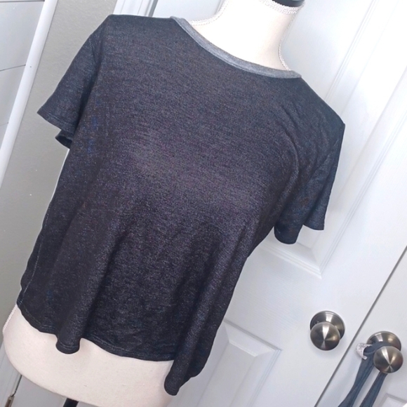 Cropped Corset Back Tee Shirt Size Large - Picture 2 of 5